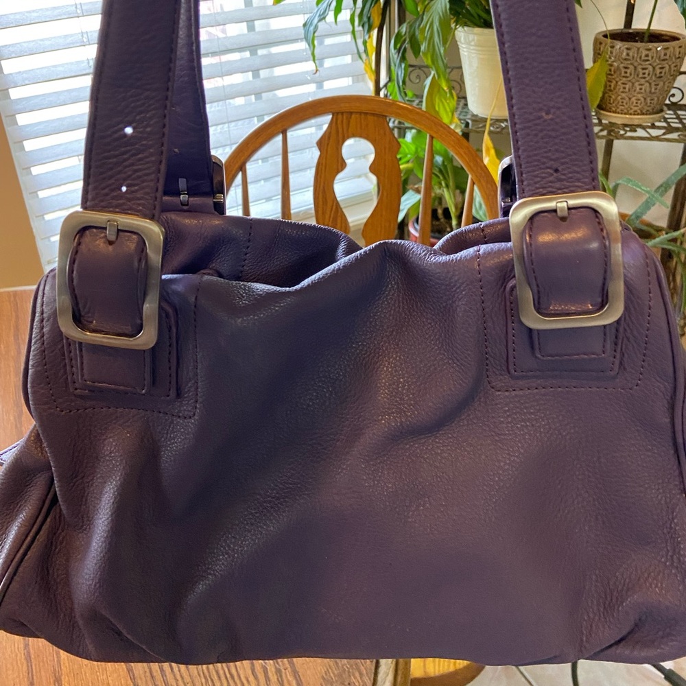 Cole Haan Purple Leather Balloon Satchel